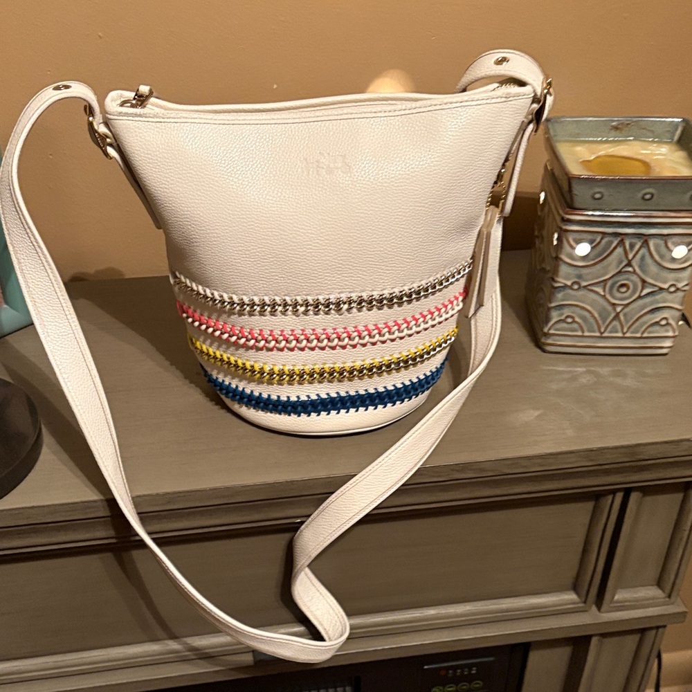 Coach White Crossbody Bag with Multicolor Accents